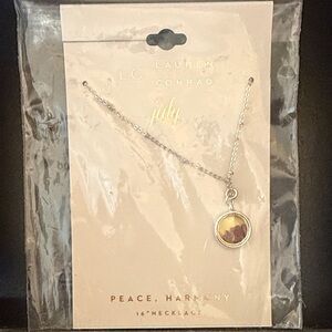 LC Lauren Conrad July Silver Necklace with Gold Pendant